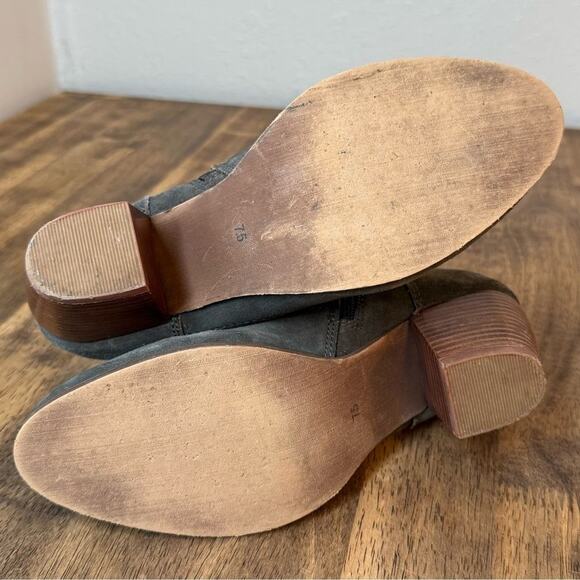 Diba Women’s Sophia Suede Leather Heeled Ankle Bootie Boot Green-Gray Size 7.5 - Picture 8 of 11